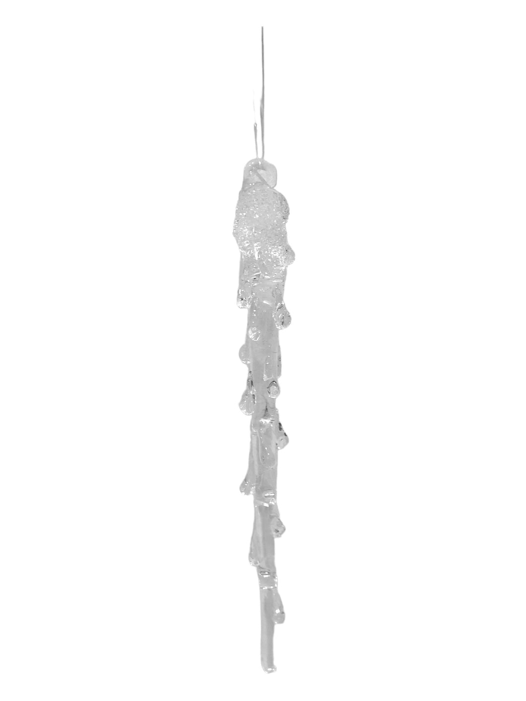 Hanging Glass Icicle 13.5cm.