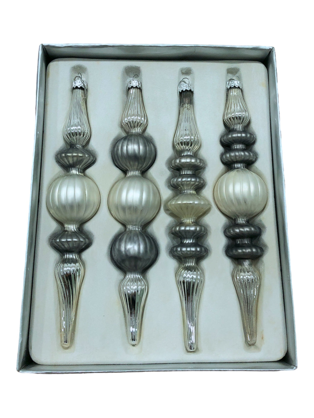 Hanging Glass Spindle (Box of 4) 18cm.