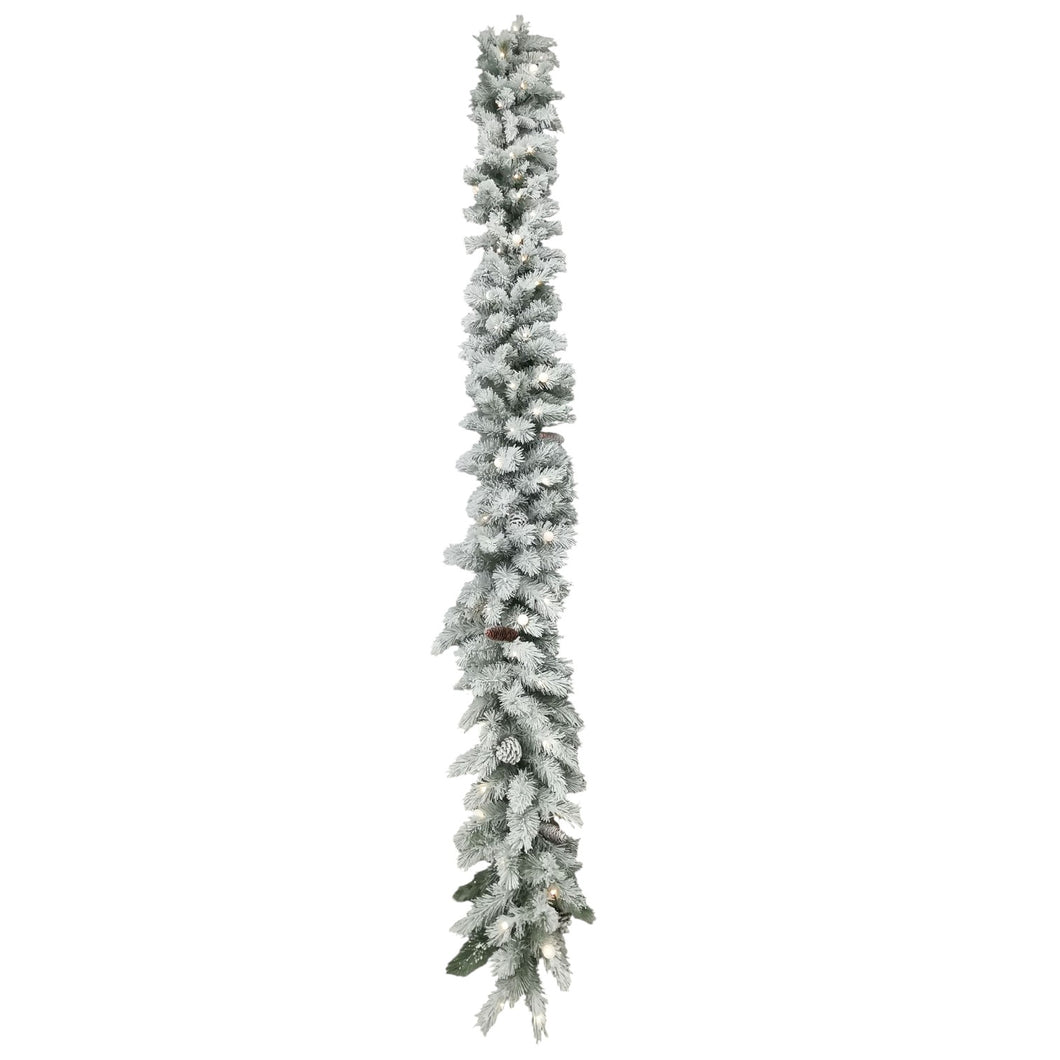 Snow Flocked Led Garland Light 285cm.