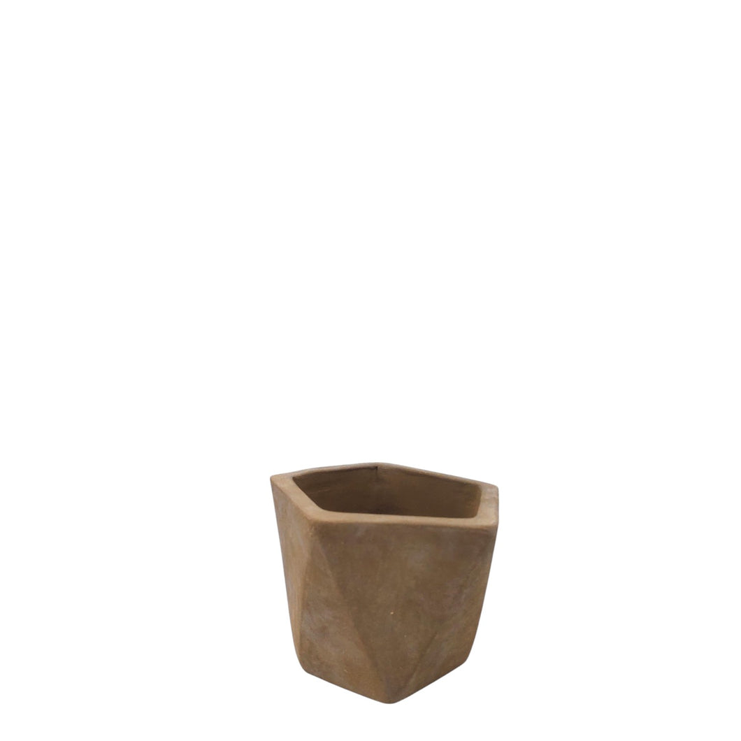 Faceted Pot - Greenish Ware