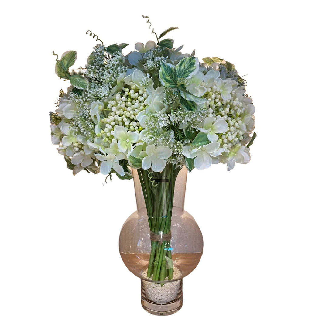 MKFA0128 Hydrangea & Queen Anne's Arrangement