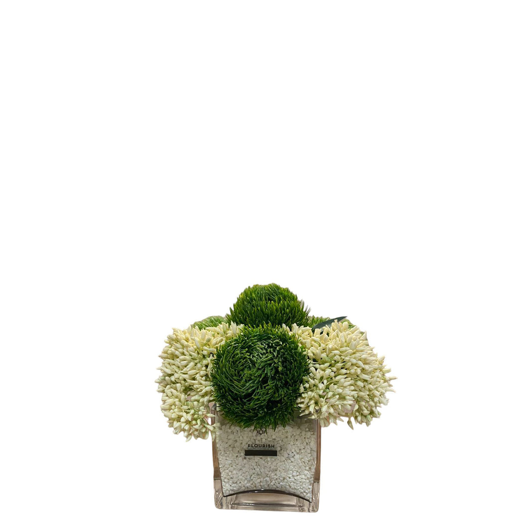 MKFA0206 Budding Sedum & Dianthus Mix Arrangement