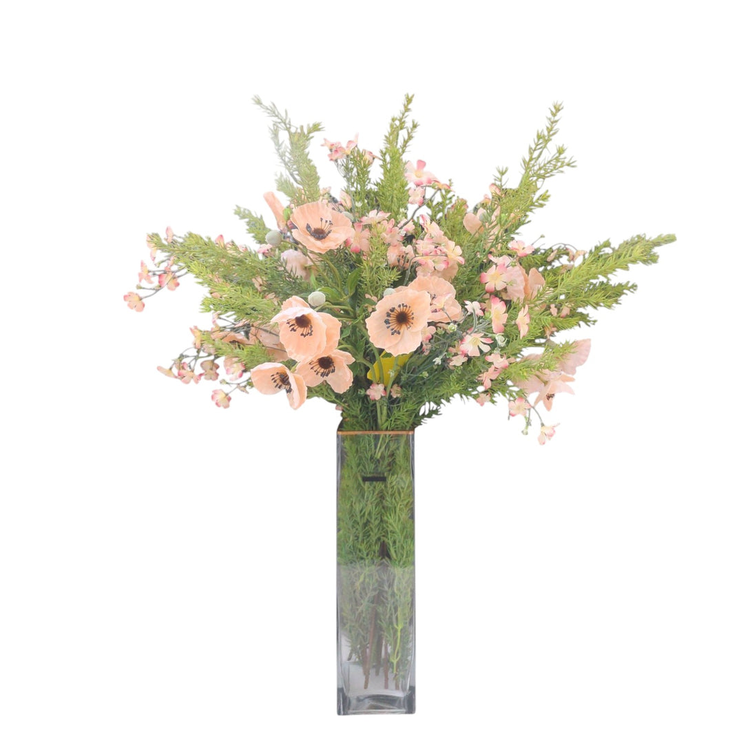 NDFA149 Poppy Spray & Forget Me Not Mix Arrangement
