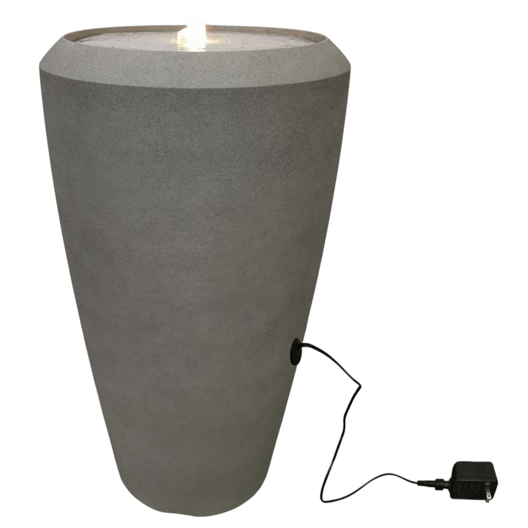 Fiberglass Fountain Cement Gray