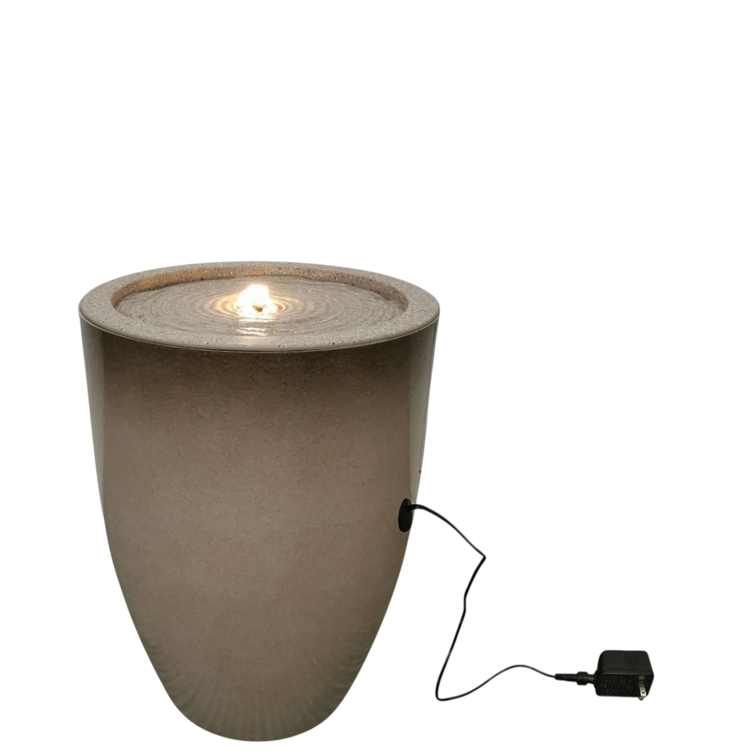 Fiberglass Fountain Ivory Sheen