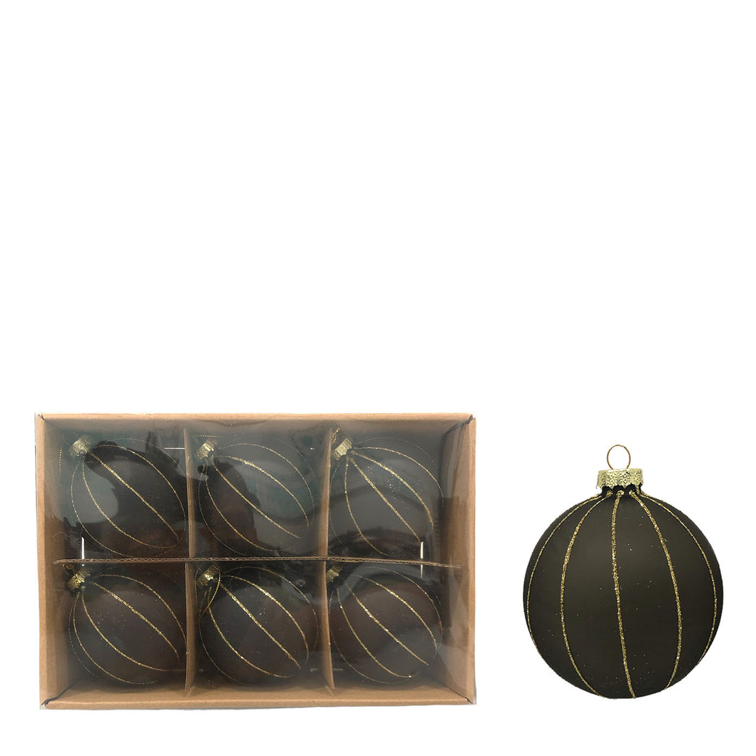 Hanging Glass Balls (Box of 6) 8cm.