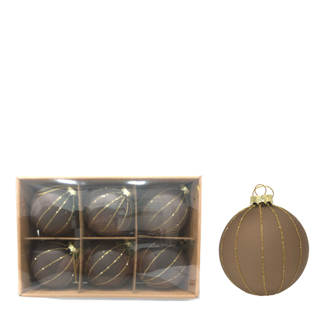 Hanging Glass Balls (Box of 6) 8cm.