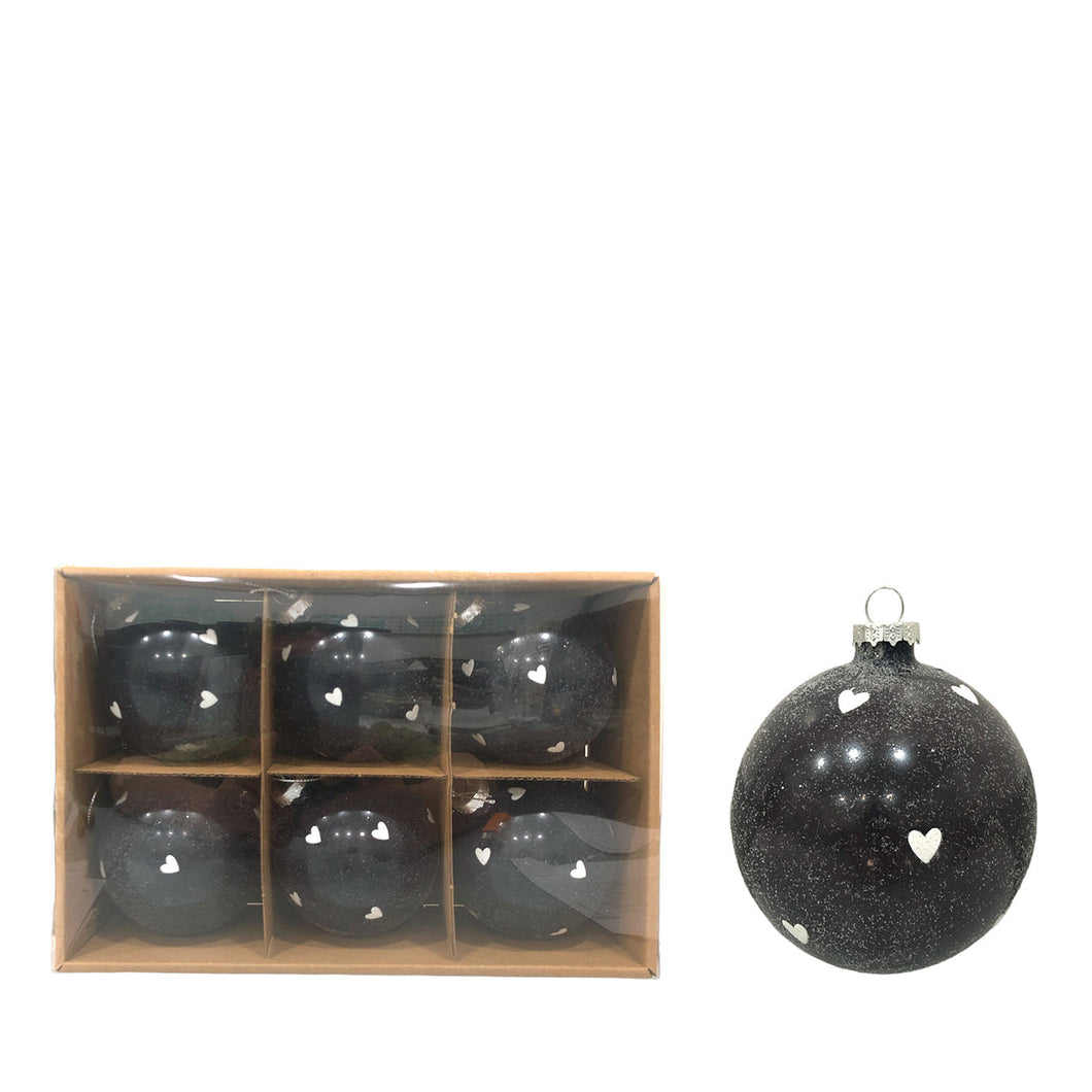 Hanging Glass Balls (Box of 6) 8cm.