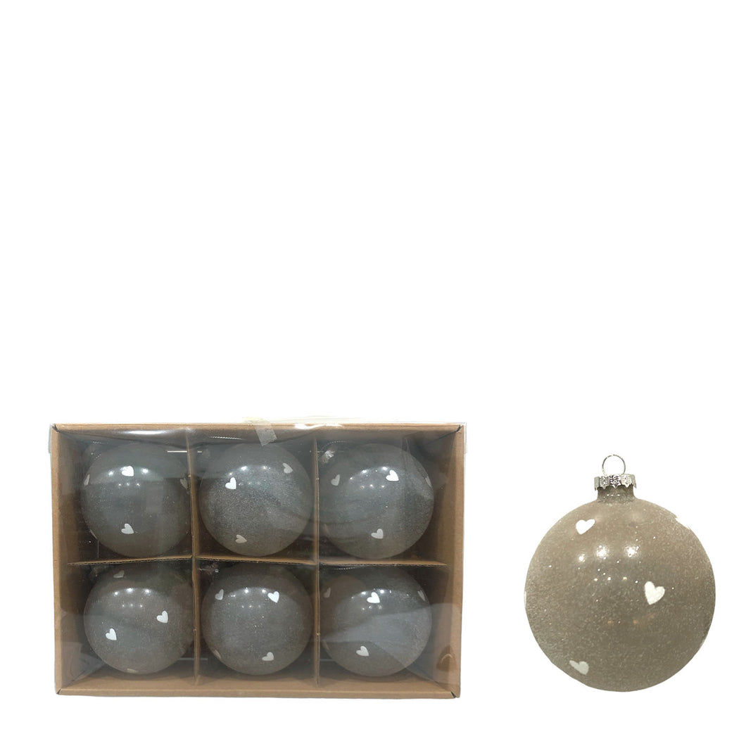 Hanging Glass Balls (Box of 6) 8cm.