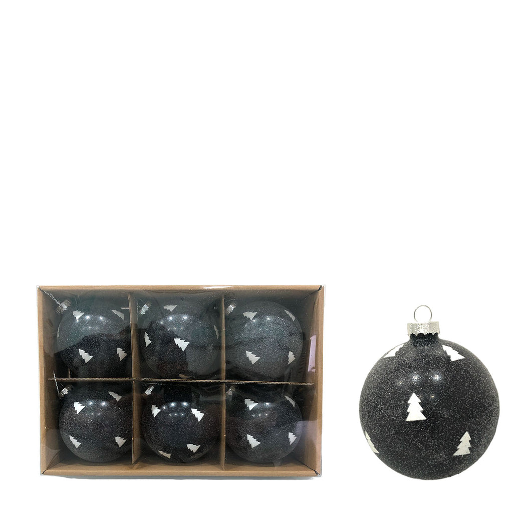 Hanging Glass Balls (Box of 6) 8cm.