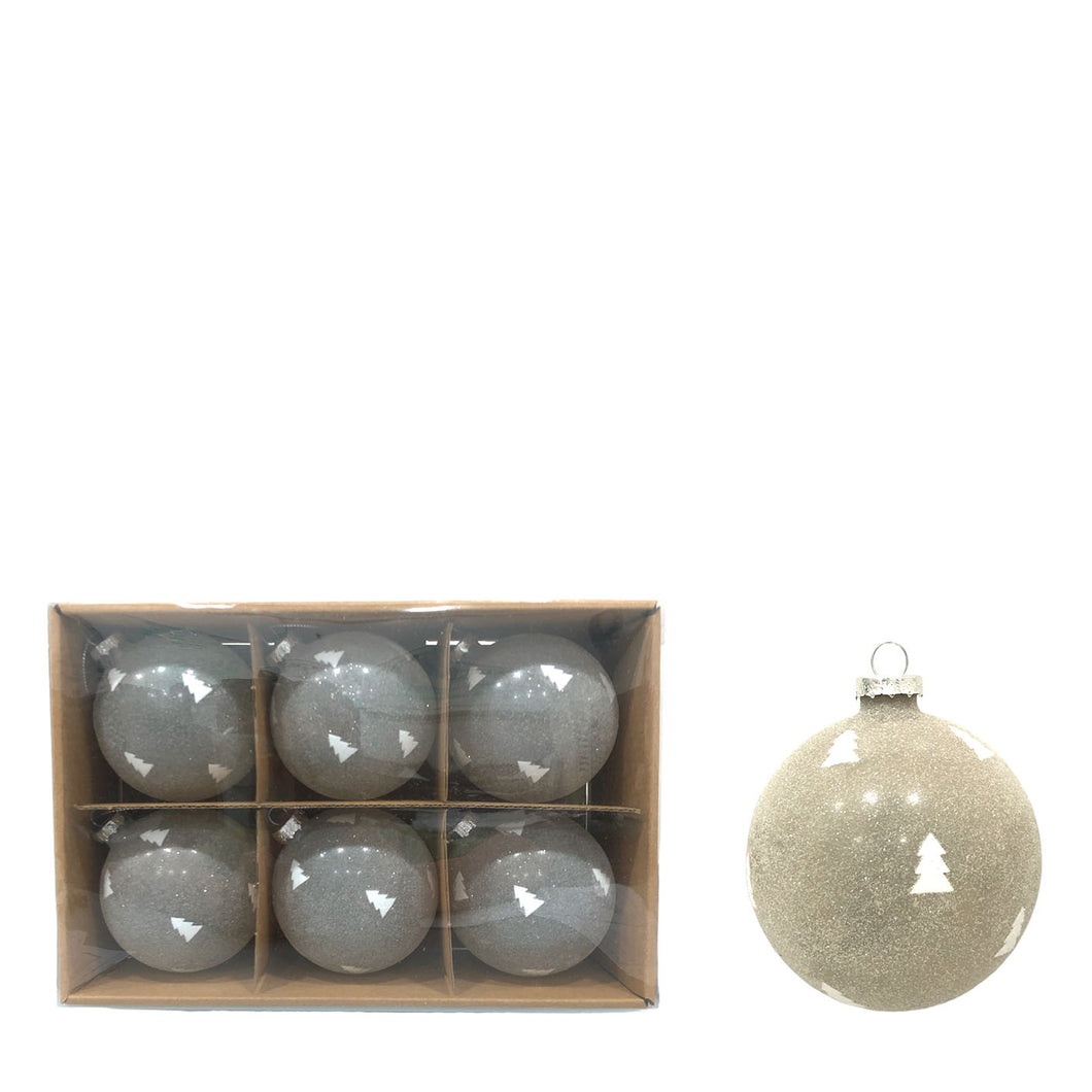 Hanging Glass Balls (Box of 6) 8cm.