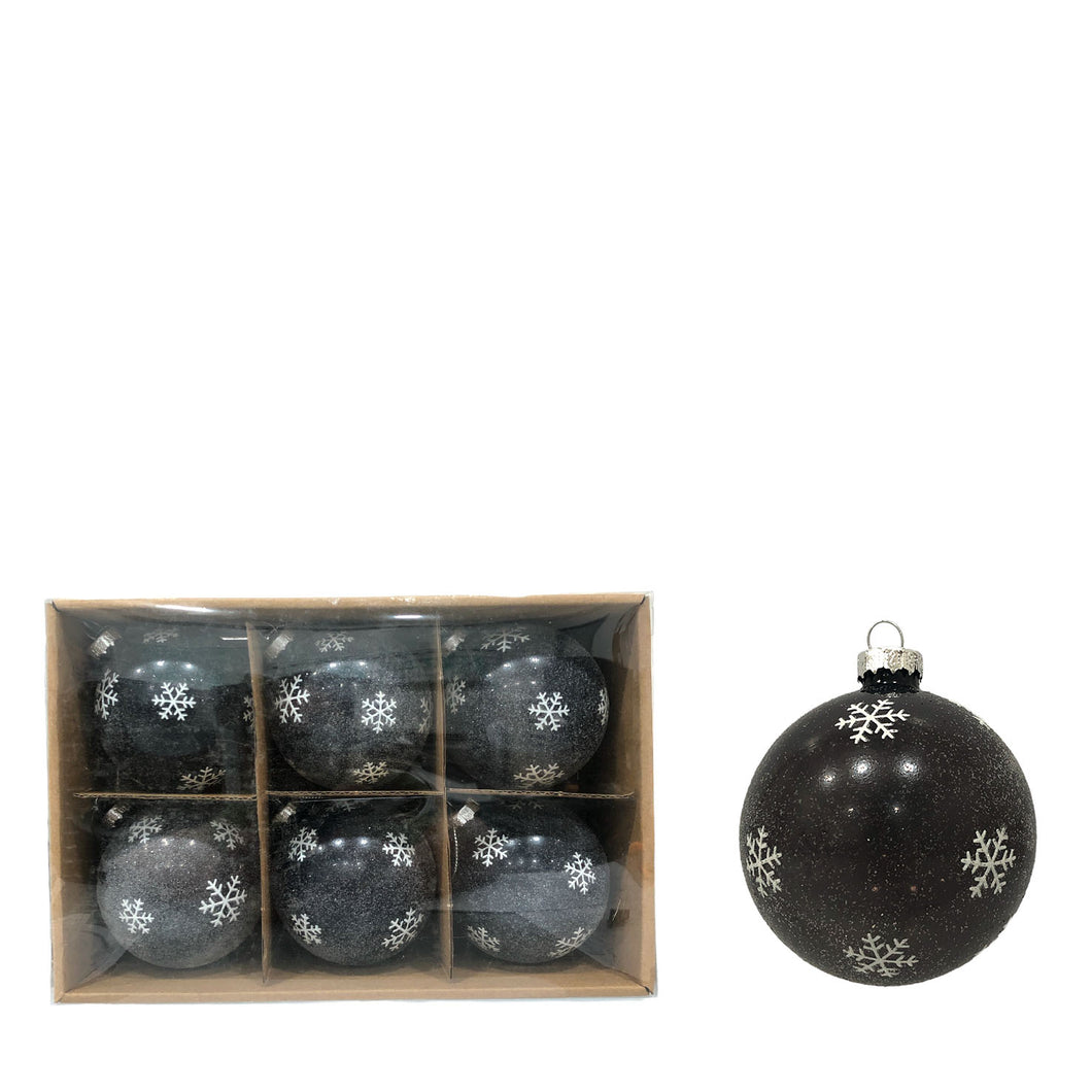 Hanging Glass Balls (Box of 6) 8cm.