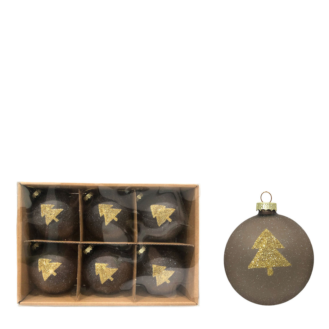 Hanging Glass Balls (Box of 6) 8cm.