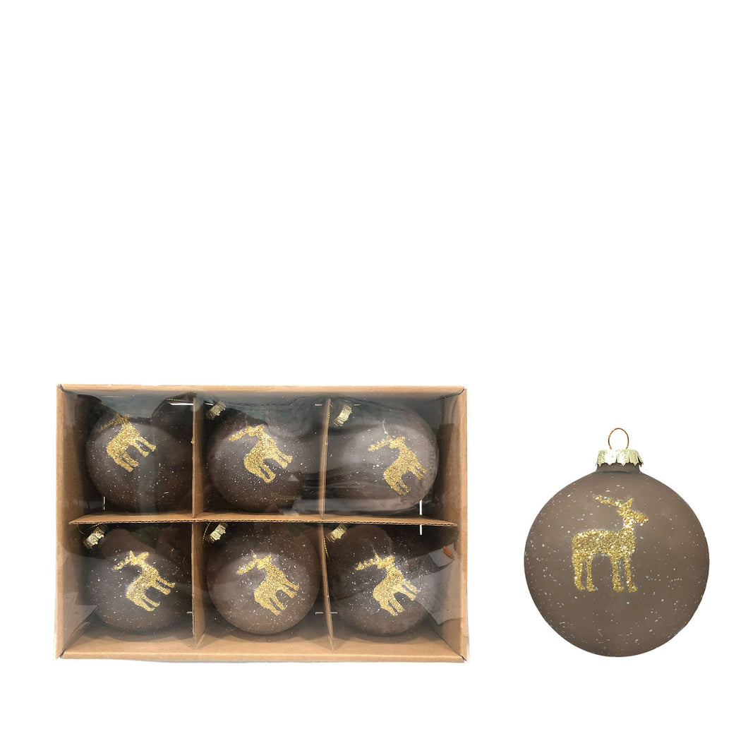 Hanging Glass Balls (Box of 6) 8cm.