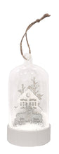 Load image into Gallery viewer, Glass ball with Wood Deer &amp; House &amp; Tree Hanging (with led light) 13cm.
